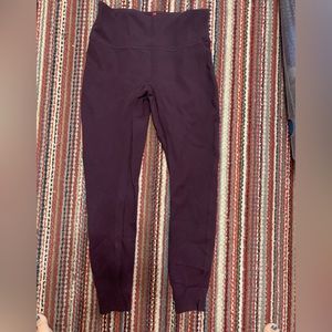 Spanx Plum Colored Leggings Lg Tall Split Hem